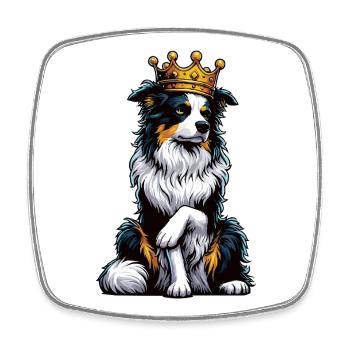 Australian Shepherd Aussie Aussiebesitzer Aussies - Viereckiger Kühlschrankmagnet - Weiß - Vorne