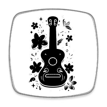 Ukulele Skizze - Viereckiger Kühlschrankmagnet - Weiß - Vorne
