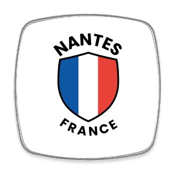 Nantes-Frankreich-Schildmotiv - Viereckiger Kühlschrankmagnet - Weiß - Vorne