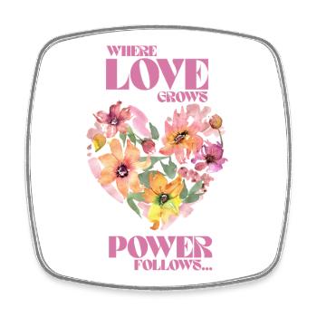 Where Love Grows, Love Follows - Viereckiger Kühlschrankmagnet - Weiß - Vorne