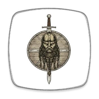 Légende viking viking marin Odin Raven Fighter - Magnet carré - blanc - Devant
