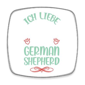 Ich liebe meinen German Shepherd - Viereckiger Kühlschrankmagnet - Weiß - Vorne