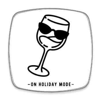 On Holiday Mode – Summer Holiday Design - Square fridge magnet - white - Front