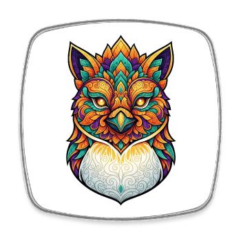 Fantasme de Carnaval Déguisé de Pingouin Hibou - Magnet carré - blanc - Devant