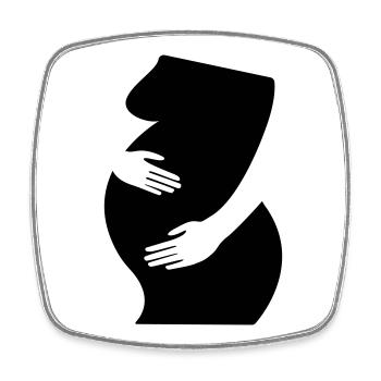 Grossesse, bébé - Magnet carré - blanc - Devant