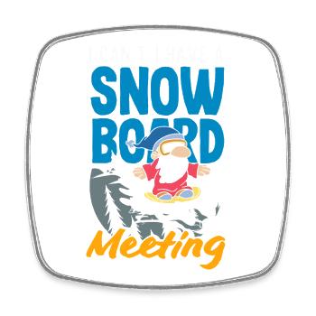 Télésiège de réunion de snowboard snowboard - Magnet carré - blanc - Devant