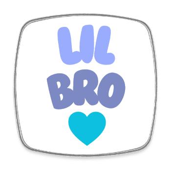 Lil Bro Love - Square fridge magnet - white - Front