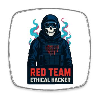 Cyber red team ethical hacker - Square fridge magnet - white - Front