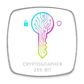 Expert in Cryptography and 256-bit Security - Square fridge magnet - white - Front