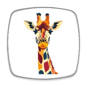 Bunte Giraffenpracht Giraffe Kopf Hals Motiv - Viereckiger Kühlschrankmagnet - Weiß - Vorne