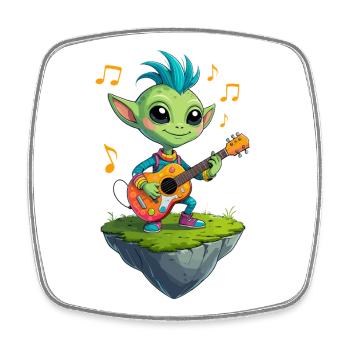 Green Goblin with Guitar - Square fridge magnet - white - Front