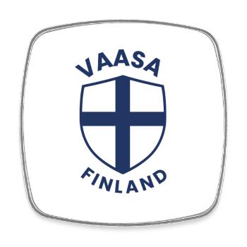 Bouclier finlandais de Vaasa Cimier nordique - Magnet carré - blanc - Devant