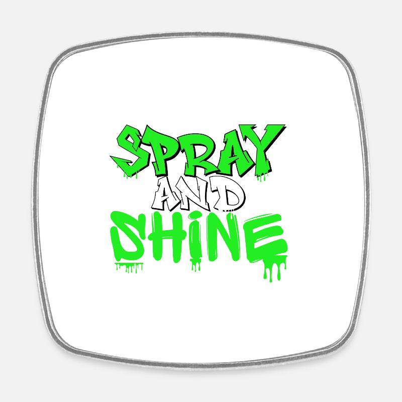 Couronne de graffiti Spray and Shine - Magnet carré - blanc