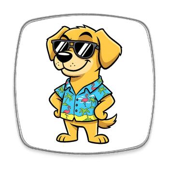 Sonnenhund Hawaii Shirt Geburtstag Kinder - Viereckiger Kühlschrankmagnet - Weiß - Vorne