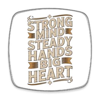 ER Nurse Strong Mind Steady Hands Emergency Nurse - Viereckiger Kühlschrankmagnet - Weiß - Vorne