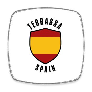 Spanish Flag Shield in Red-Yellow-Red Ribbon - Square fridge magnet - white - Front