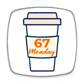 Coffee Monday 67 - Square fridge magnet - white - Front