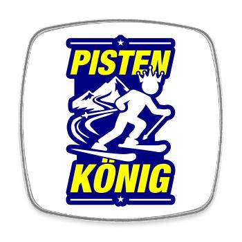 Pistes de ski de König - Magnet carré - blanc - Devant
