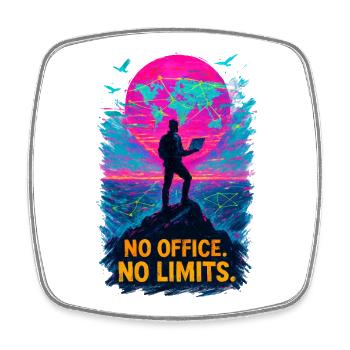 Homeoffice Kein Büro, keine Grenzen - Viereckiger Kühlschrankmagnet - Weiß - Vorne