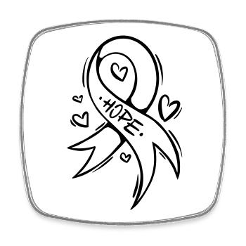 Hope Cancer Loop Heart - Square fridge magnet - white - Front