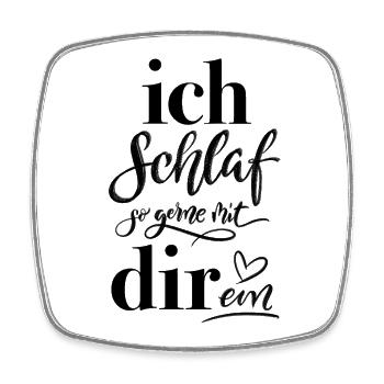 Liebe. Ich schlaf so gerne mit dir ein. - Viereckiger Kühlschrankmagnet - Weiß - Vorne