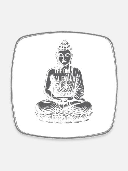 Sagesse du Bouddha : Fidèle à votre meilleur moi - Magnet carré - blanc