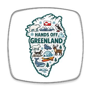 Hands Off Greenland Europa Solidarität - Viereckiger Kühlschrankmagnet - Weiß - Vorne