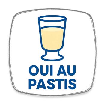 O.u.i at Pastis - Marseille - 13 - Square fridge magnet - white - Front