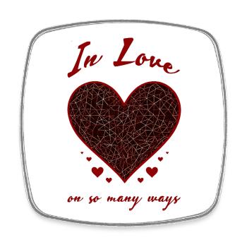 In Love - Stylish declaration of love for couples - Square fridge magnet - white - Front