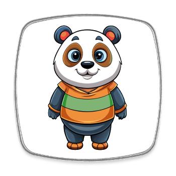 panda - Square fridge magnet - white - Front