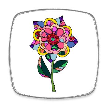 Fleur - Magnet carré - blanc - Devant