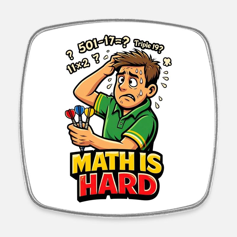 Mathe ist schwer Dart - Viereckiger Kühlschrankmagnet - Weiß