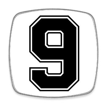 9 - Square fridge magnet - white - Front