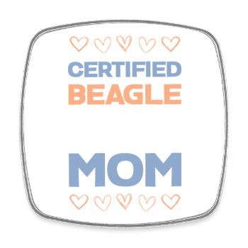 Maman Beagle certifiée - Magnet carré - blanc - Devant