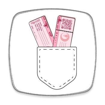 AIR MOON - Square fridge magnet - white - Front