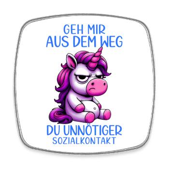 Geh mir aus dem Weg du unnötiger Sozialkontakt - Viereckiger Kühlschrankmagnet - Weiß - Vorne