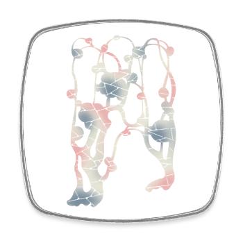 Plum Blossom Mosaic Pattern – Plant | Pastel - Square fridge magnet - white - Front