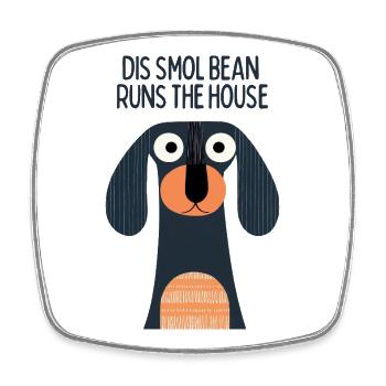 Sausage in charge - Square fridge magnet - white - Front