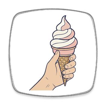 Glace à l'italienne en main - Square fridge magnet - white - Front