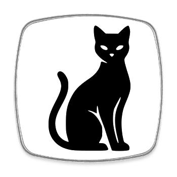 chat - Magnet carré - blanc - Devant