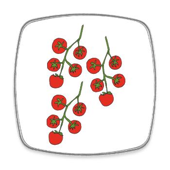 Tomato bush 3fold - Square fridge magnet - white - Front