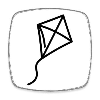 Kite - Square fridge magnet - white - Front
