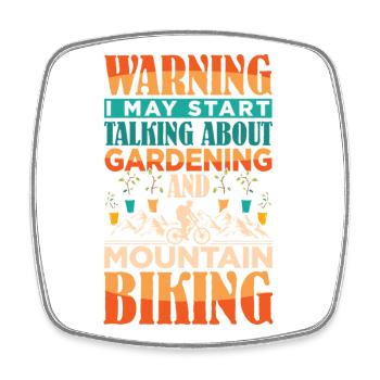 Mountainbike Mountain Bike Garten Gärtner - Viereckiger Kühlschrankmagnet - Weiß - Vorne