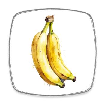 Banane Aquarell - Viereckiger Kühlschrankmagnet - Weiß - Vorne