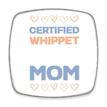 Zertifizierte Whippet Mama - Viereckiger Kühlschrankmagnet - Weiß - Vorne