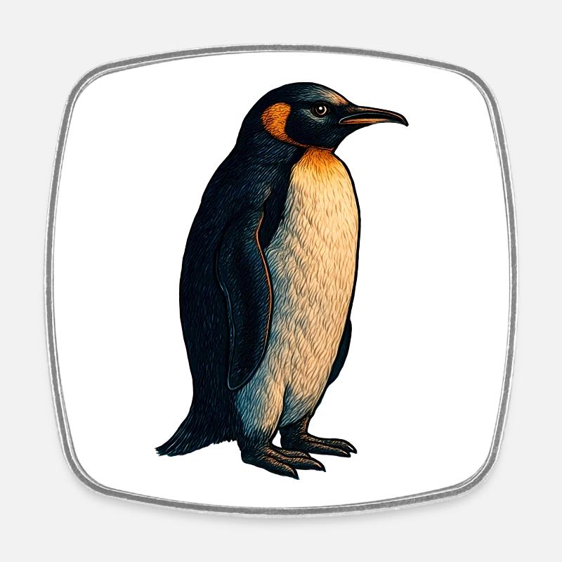 Illustration de pingouin avec un contraste chaleureux - Magnet carré - blanc