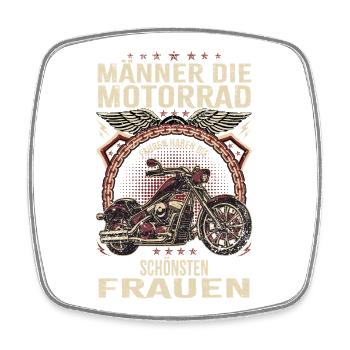 Les hommes qui font de la moto ont le... - Magnet carré - blanc - Devant