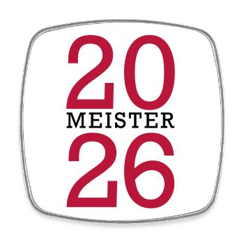 Meister 2026 Meisterschaft - Viereckiger Kühlschrankmagnet - Weiß - Vorne