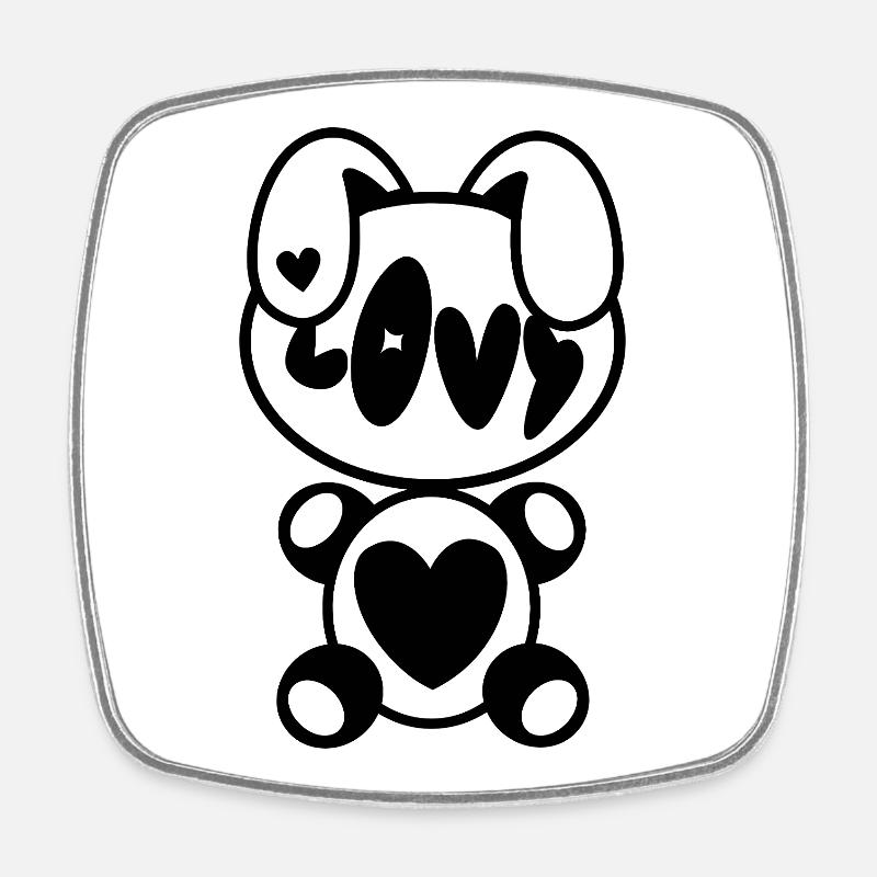 Plush: Lovy - Viereckiger Kühlschrankmagnet - Weiß