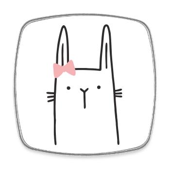 Bunny Girl Easter Bunny - Square fridge magnet - white - Front